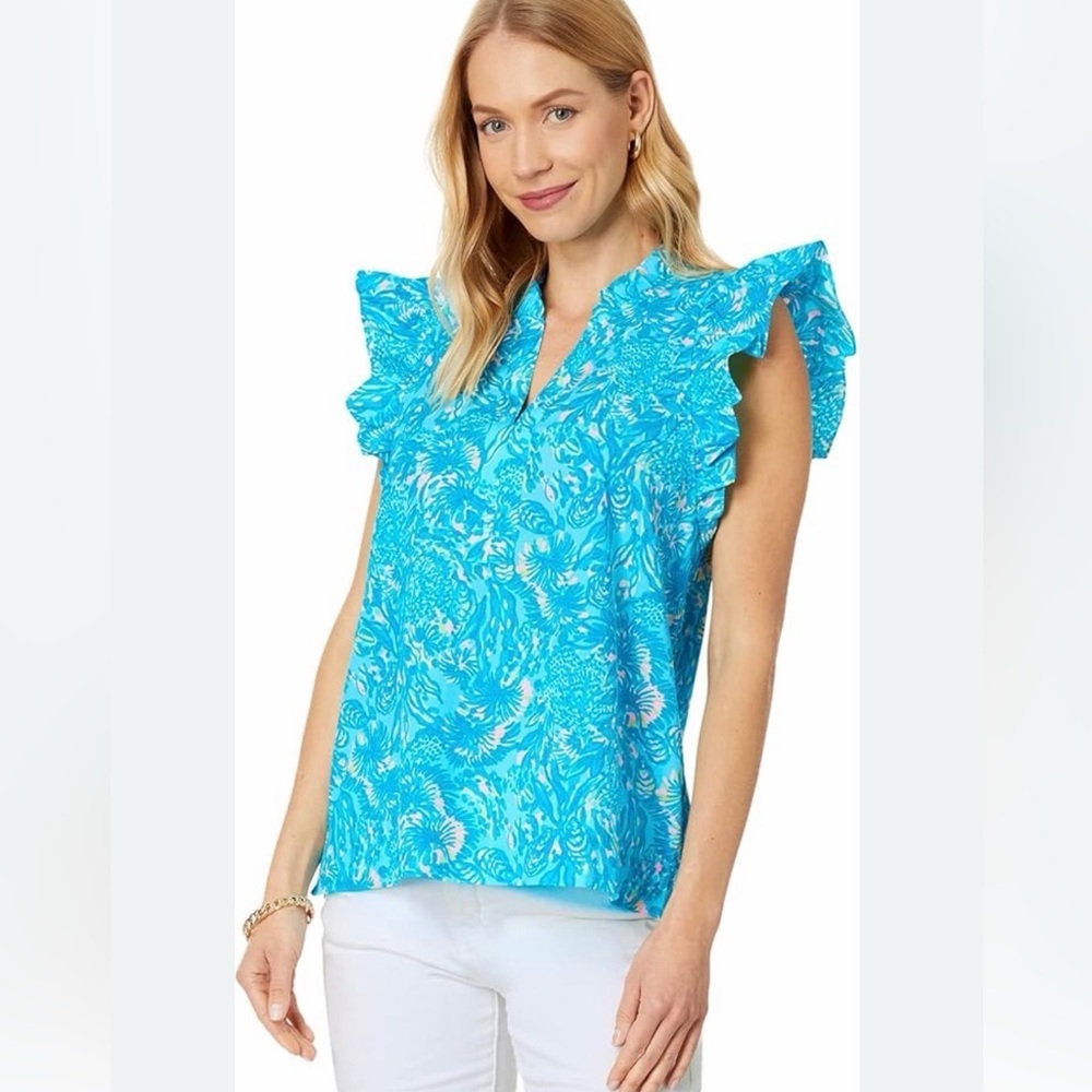 Lilly Pulitzer Klaudie Ruffle Sleeve Top